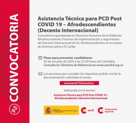 Convocatoria para Consultoria Afrodescendiente